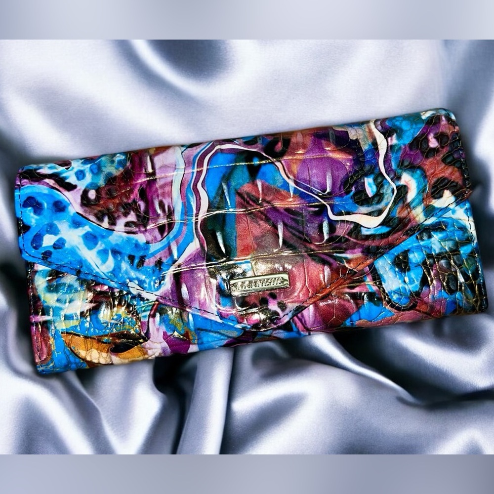 Colorful NWT Brahmin Leather VERONICA Wallet, Multicolored Euphoria